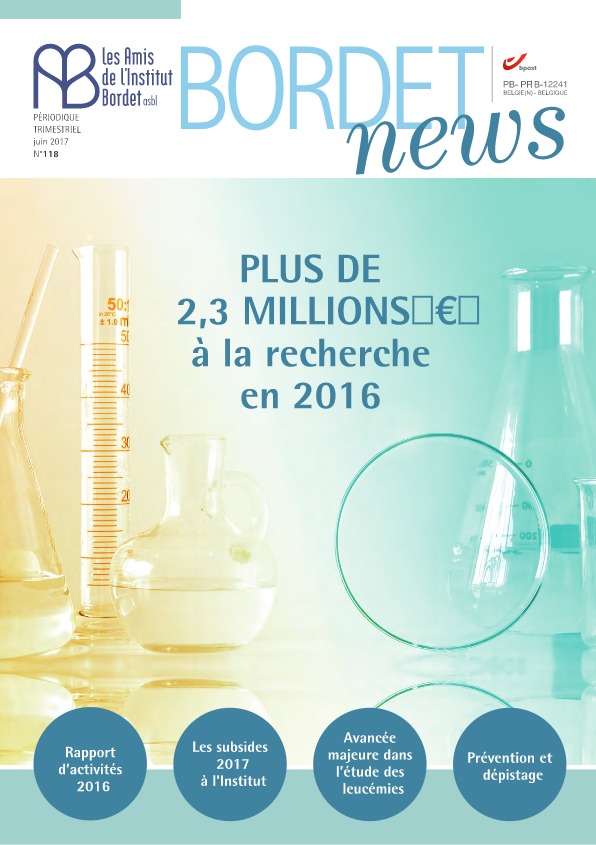 Bordet News 118 - Plus de 2.3 millions € à la recherche en 2016